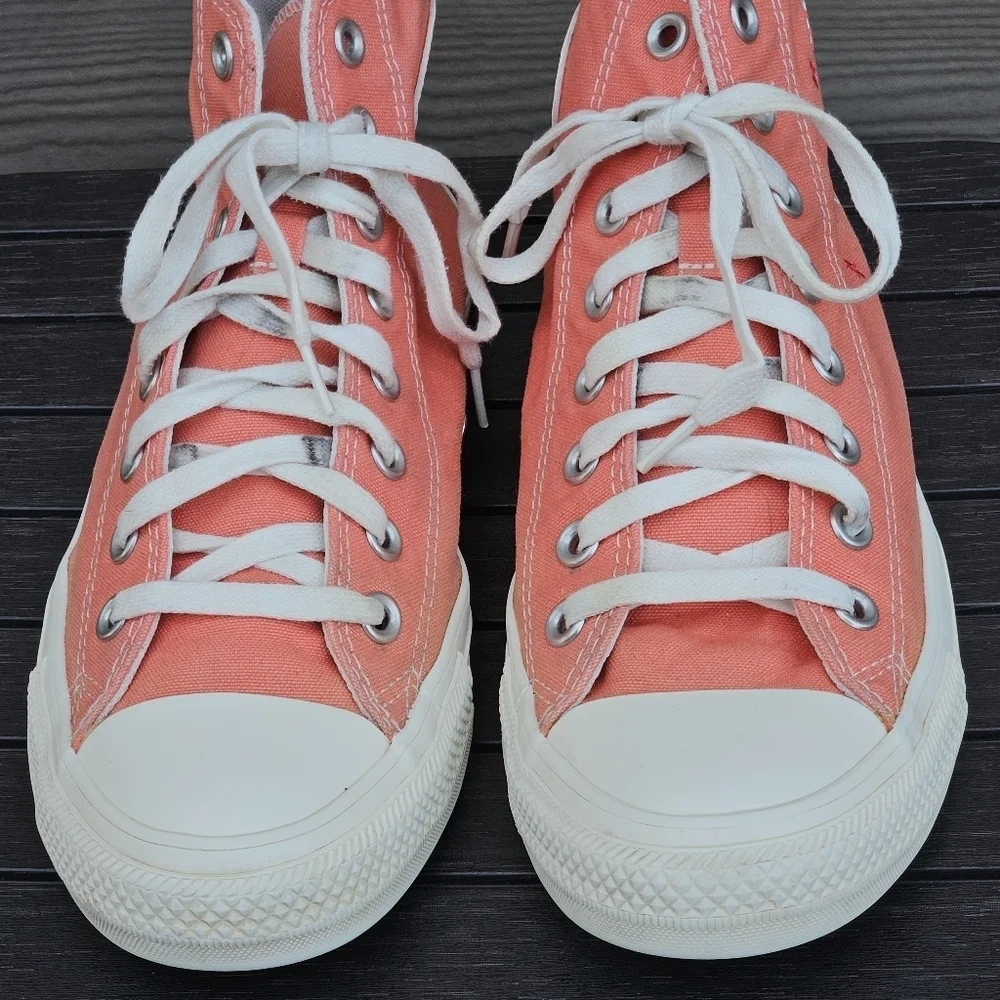 Converse Hi Top Shoes Heart & Floral Embroidery Bright Madder Pink A02203C 9.5 - Picture 7 of 15